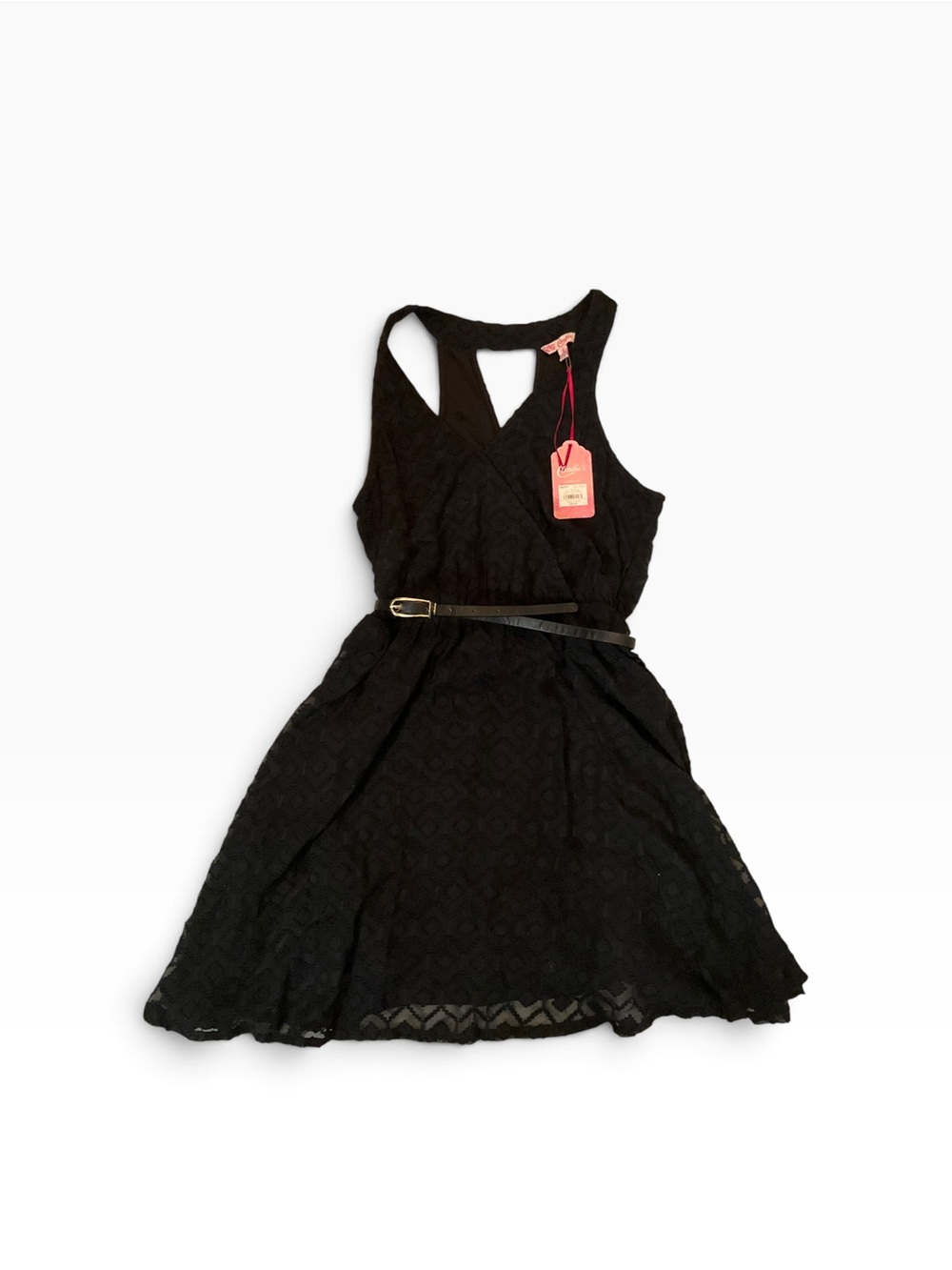 🖤 NWT Candie’s Black Lace Surplice Dress – Size Small